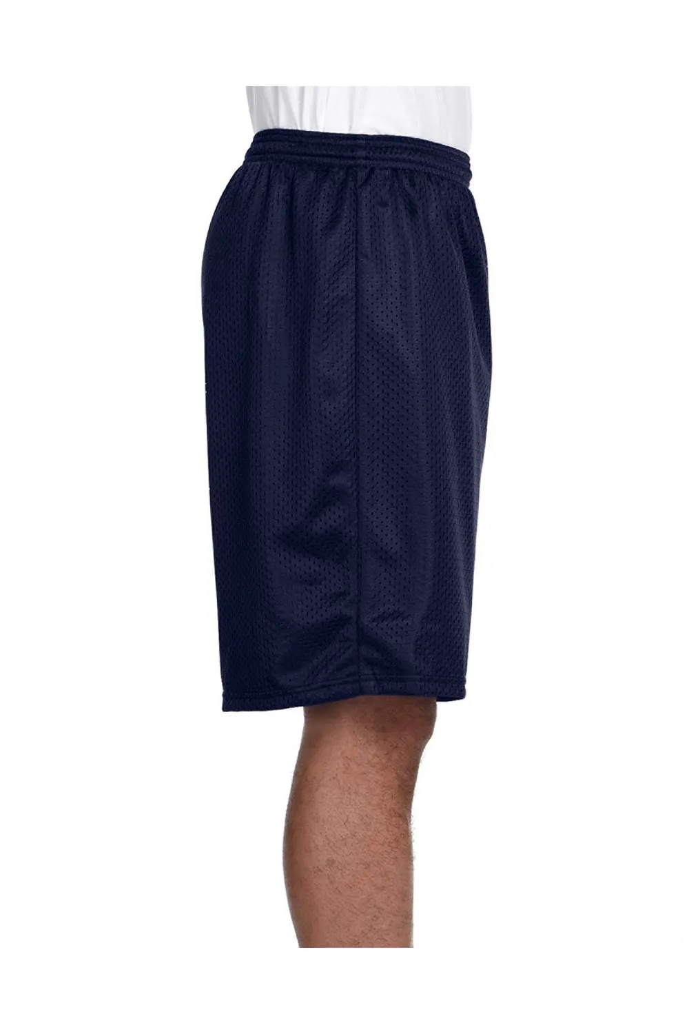 A4 Mens Moisture Wicking Tricot Mesh Shorts - Navy Blue