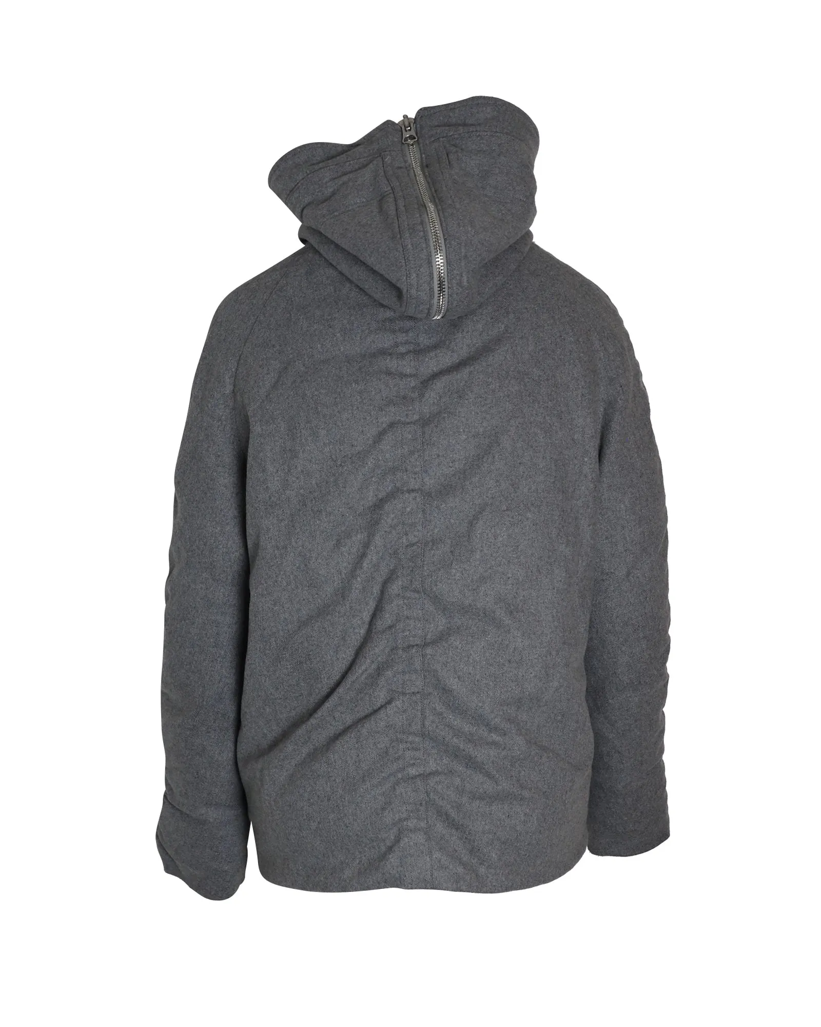 Acne Studios Asa Puffed Hooded Winter Jacket in Grey Wool