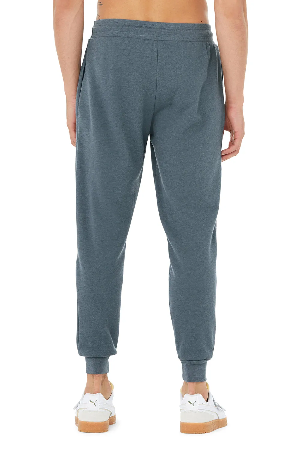 Bella   Canvas Mens Jogger Sweatpants w/ Pockets - Heather Slate Blue