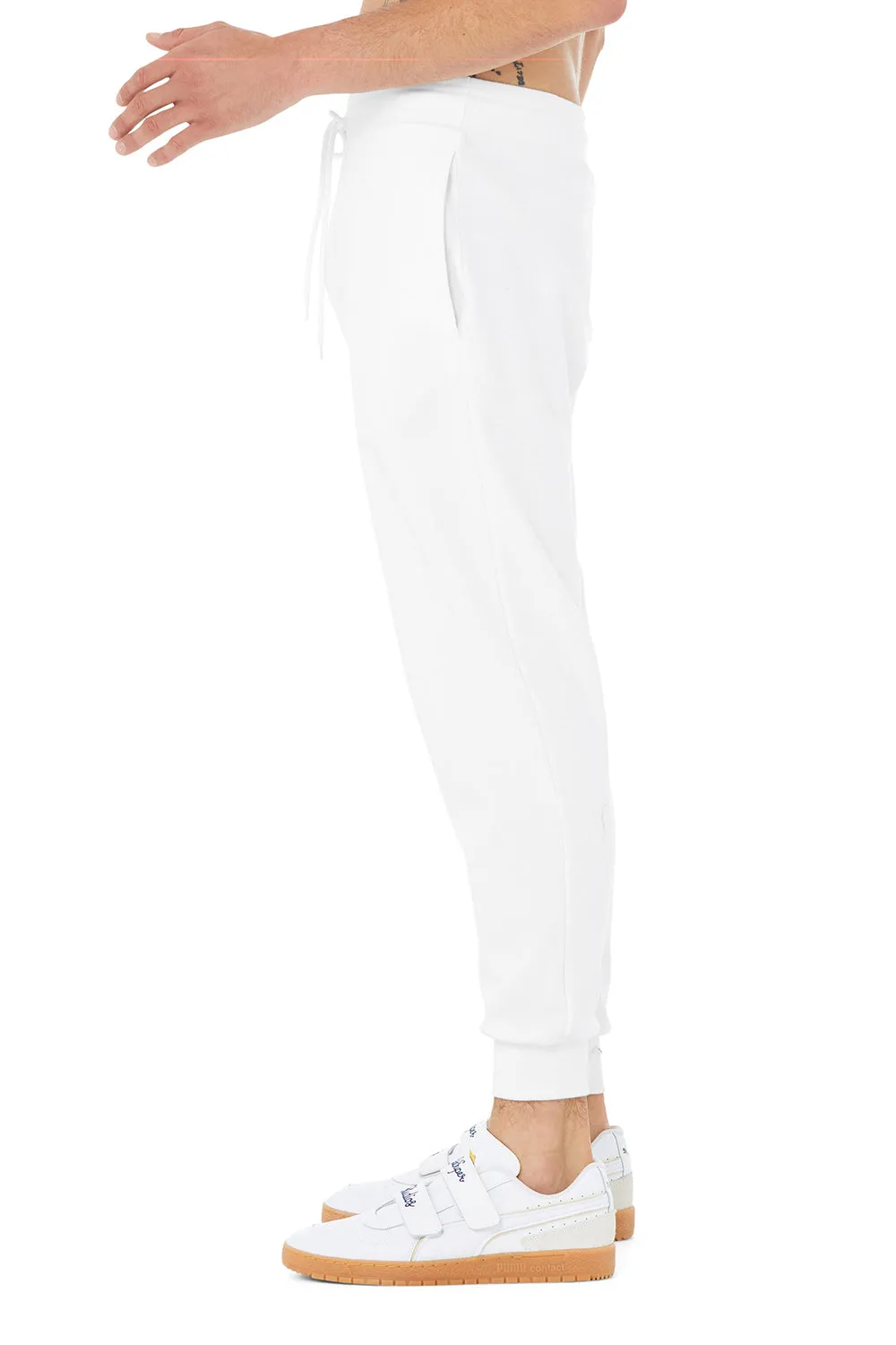 Bella   Canvas Mens Jogger Sweatpants w/ Pockets - White