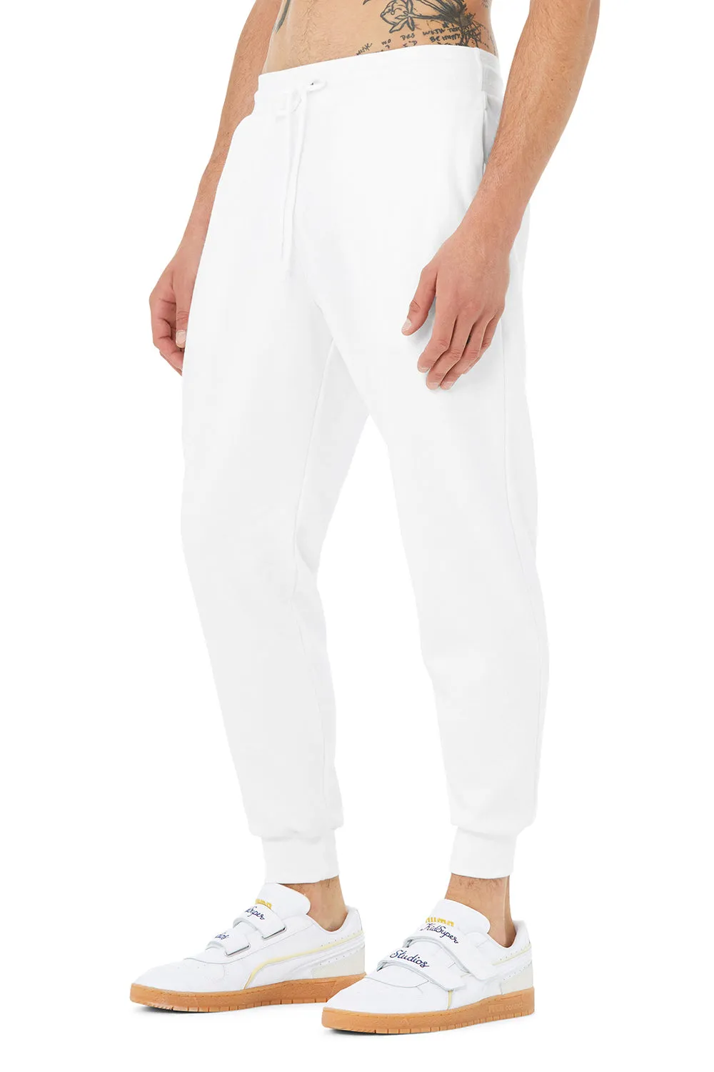 Bella   Canvas Mens Jogger Sweatpants w/ Pockets - White