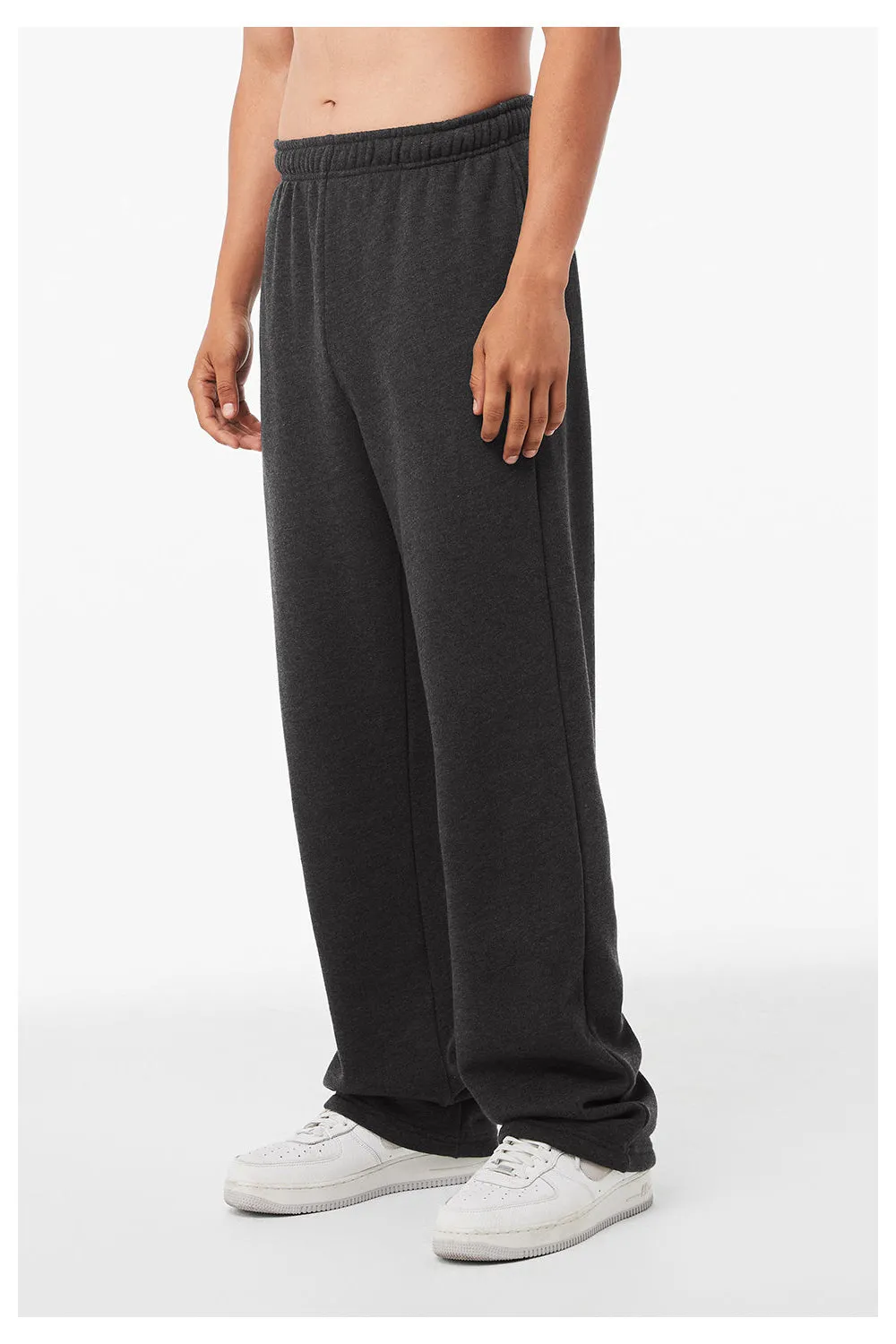 Bella   Canvas Mens Straight Leg Sweatpants w/ Pockets - Heather Dark Grey