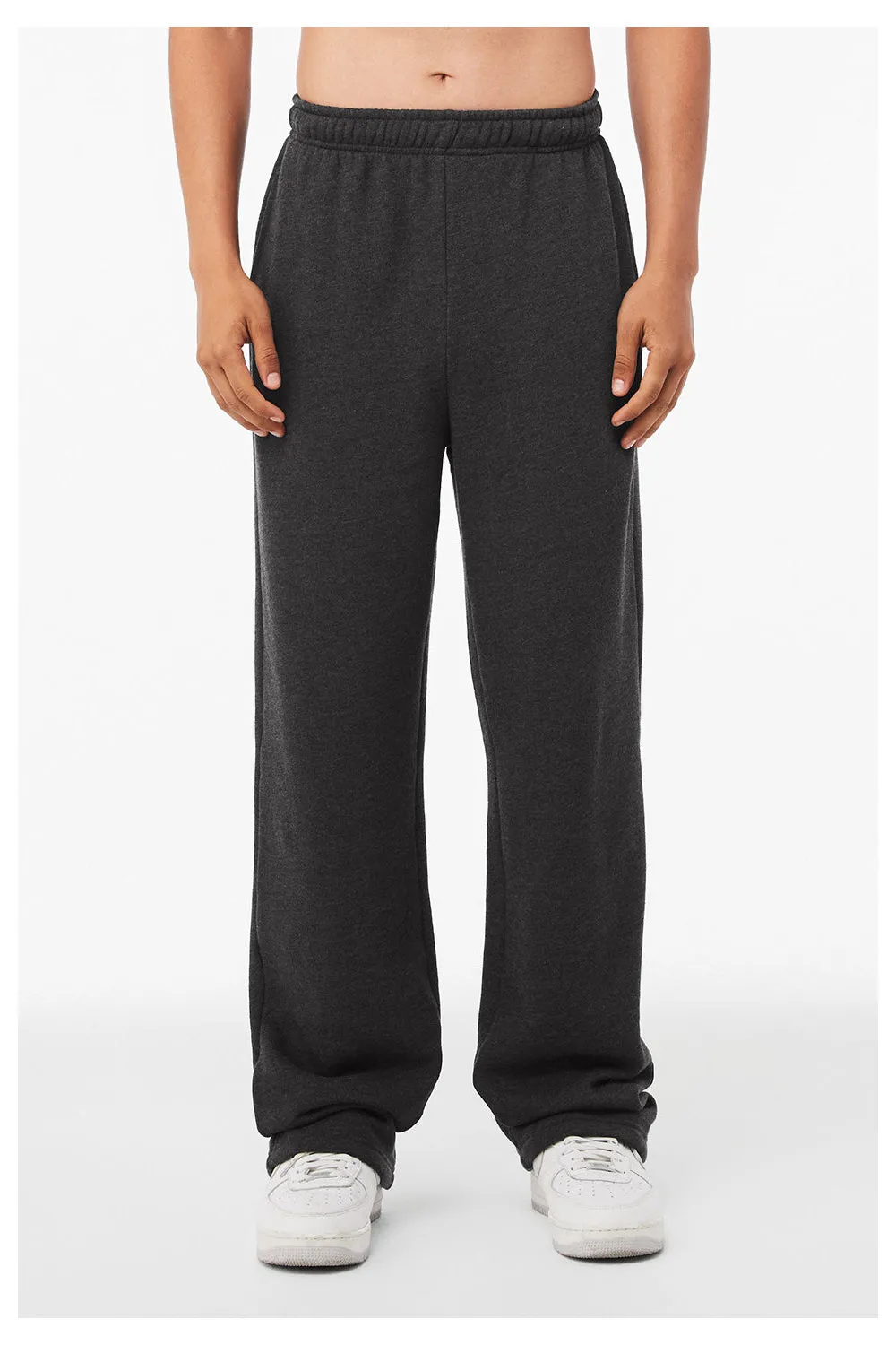 Bella   Canvas Mens Straight Leg Sweatpants w/ Pockets - Heather Dark Grey