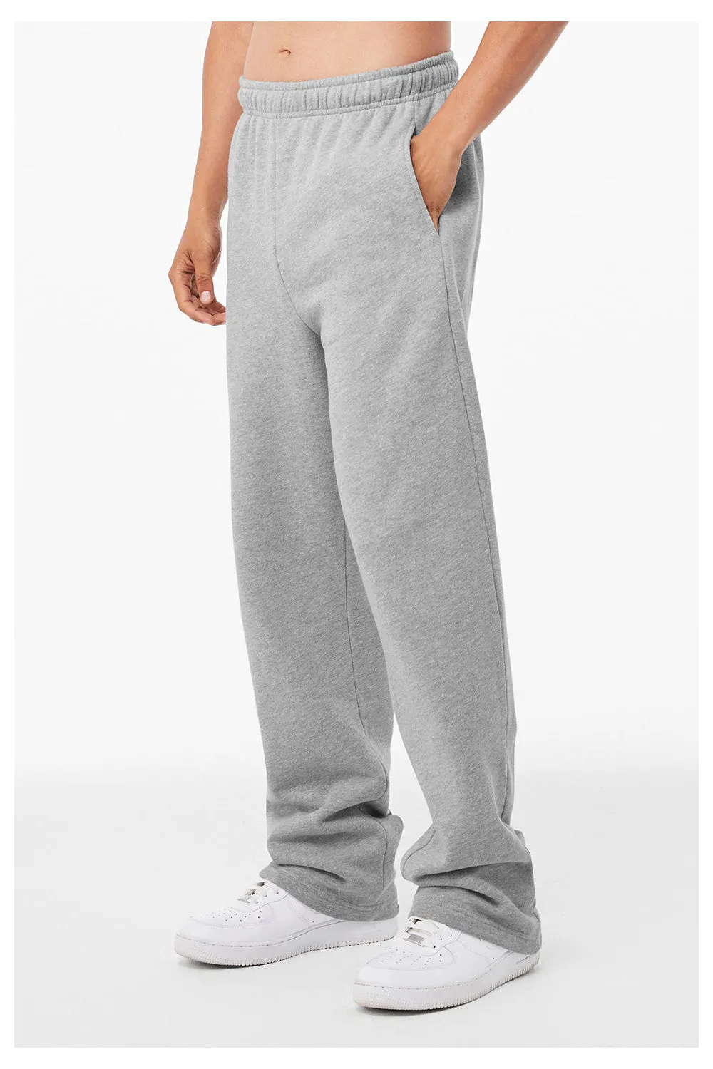 Bella   Canvas Mens Straight Leg Sweatpants w/ Pockets - Heather Grey