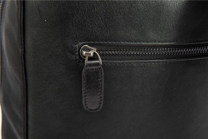 Black Leather Mens 14inch Laptop Backpack Backpacks School Backpack Travel Backpack for Men