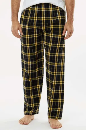 Boxercraft Mens Harley Flannel Pants w/ Pockets - Black/Gold