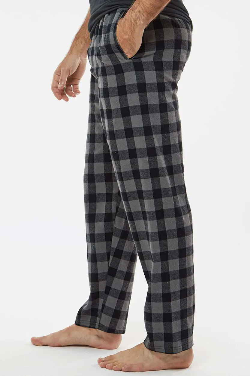 Boxercraft Mens Harley Flannel Pants w/ Pockets - Charcoal Grey/Black Buffalo