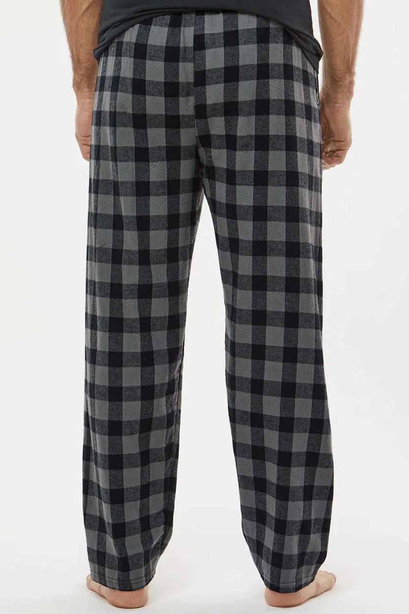 Boxercraft Mens Harley Flannel Pants w/ Pockets - Charcoal Grey/Black Buffalo