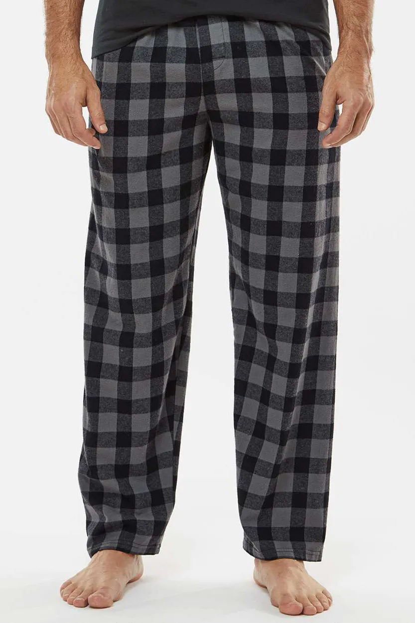 Boxercraft Mens Harley Flannel Pants w/ Pockets - Charcoal Grey/Black Buffalo