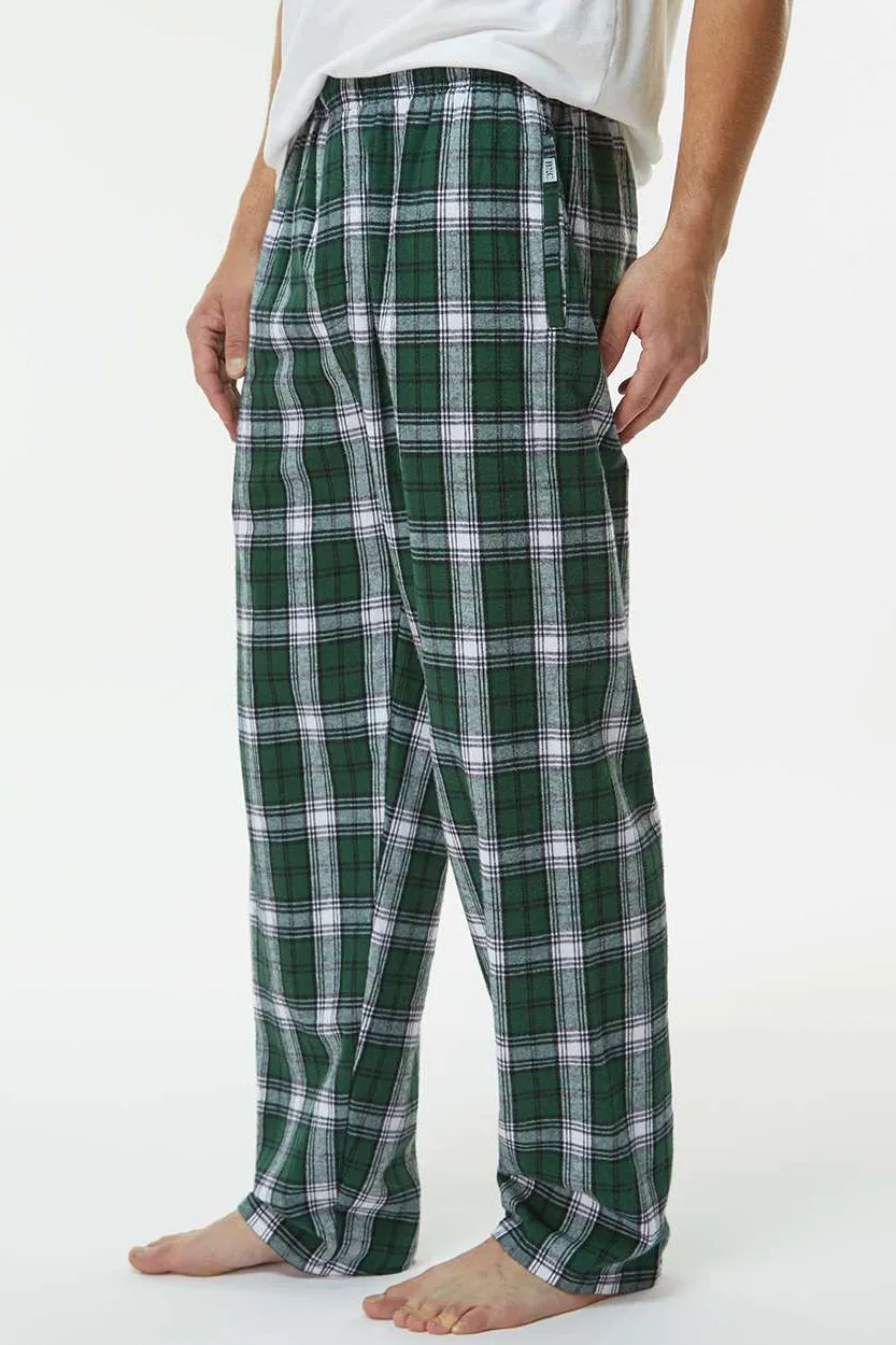Boxercraft Mens Harley Flannel Pants w/ Pockets - Green/White