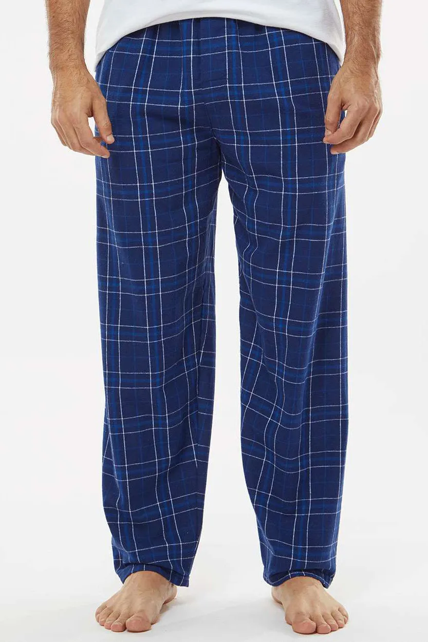 Boxercraft Mens Harley Flannel Pants w/ Pockets - Navy Blue Field Day Plaid