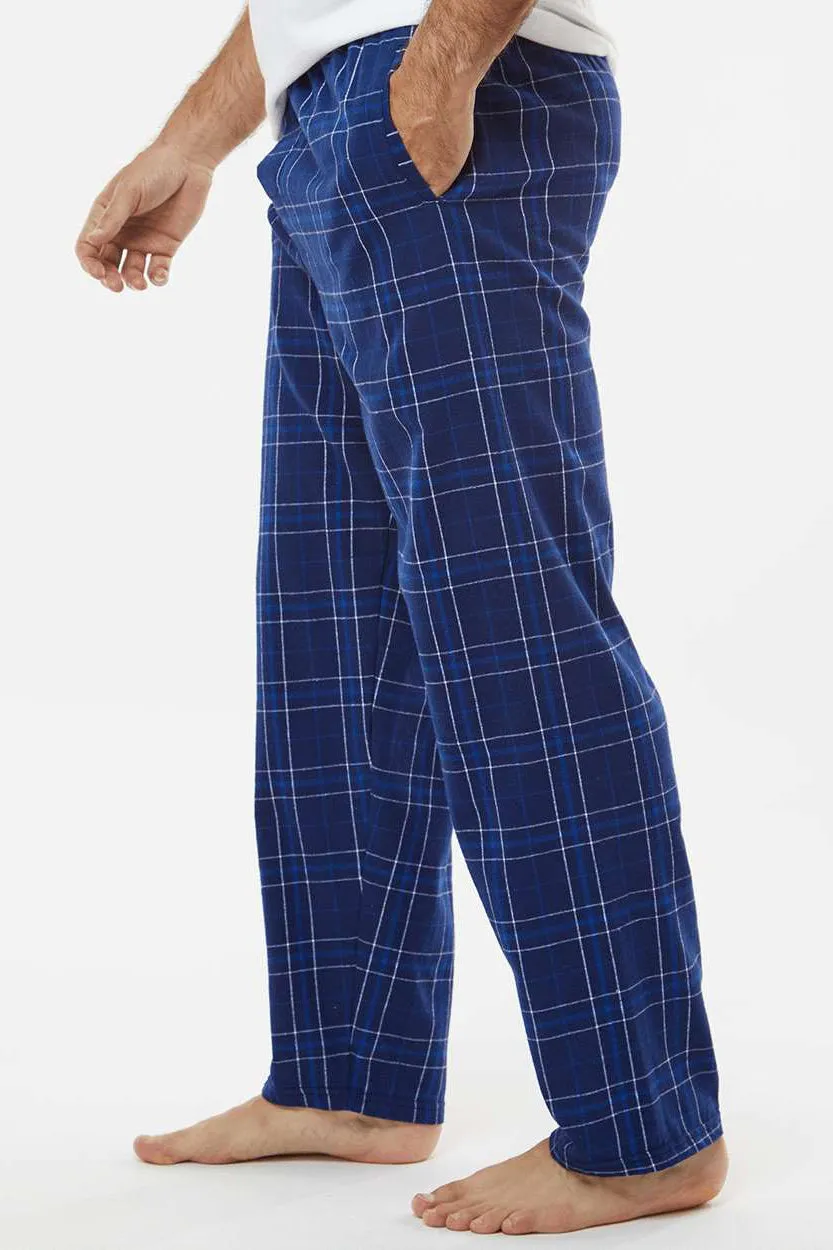 Boxercraft Mens Harley Flannel Pants w/ Pockets - Navy Blue Field Day Plaid