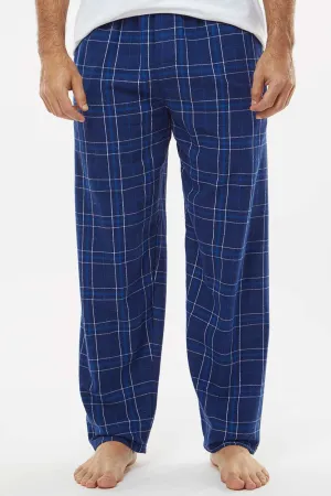 Boxercraft Mens Harley Flannel Pants w/ Pockets - Navy Blue Field Day Plaid