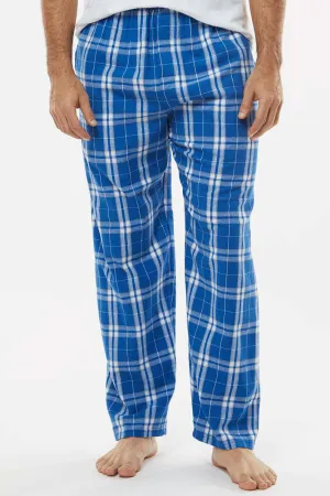 Boxercraft Mens Harley Flannel Pants w/ Pockets - Royal Blue/Silver Grey