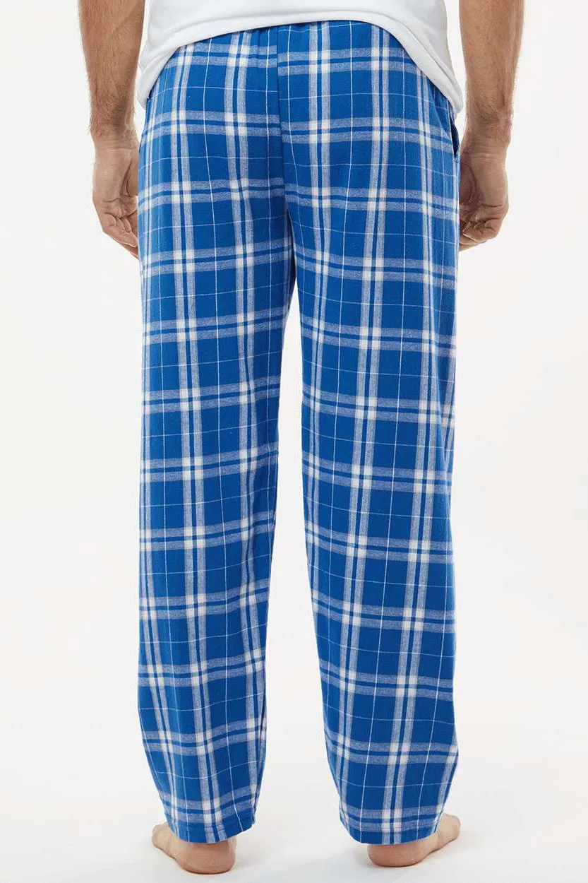 Boxercraft Mens Harley Flannel Pants w/ Pockets - Royal Blue/Silver Grey