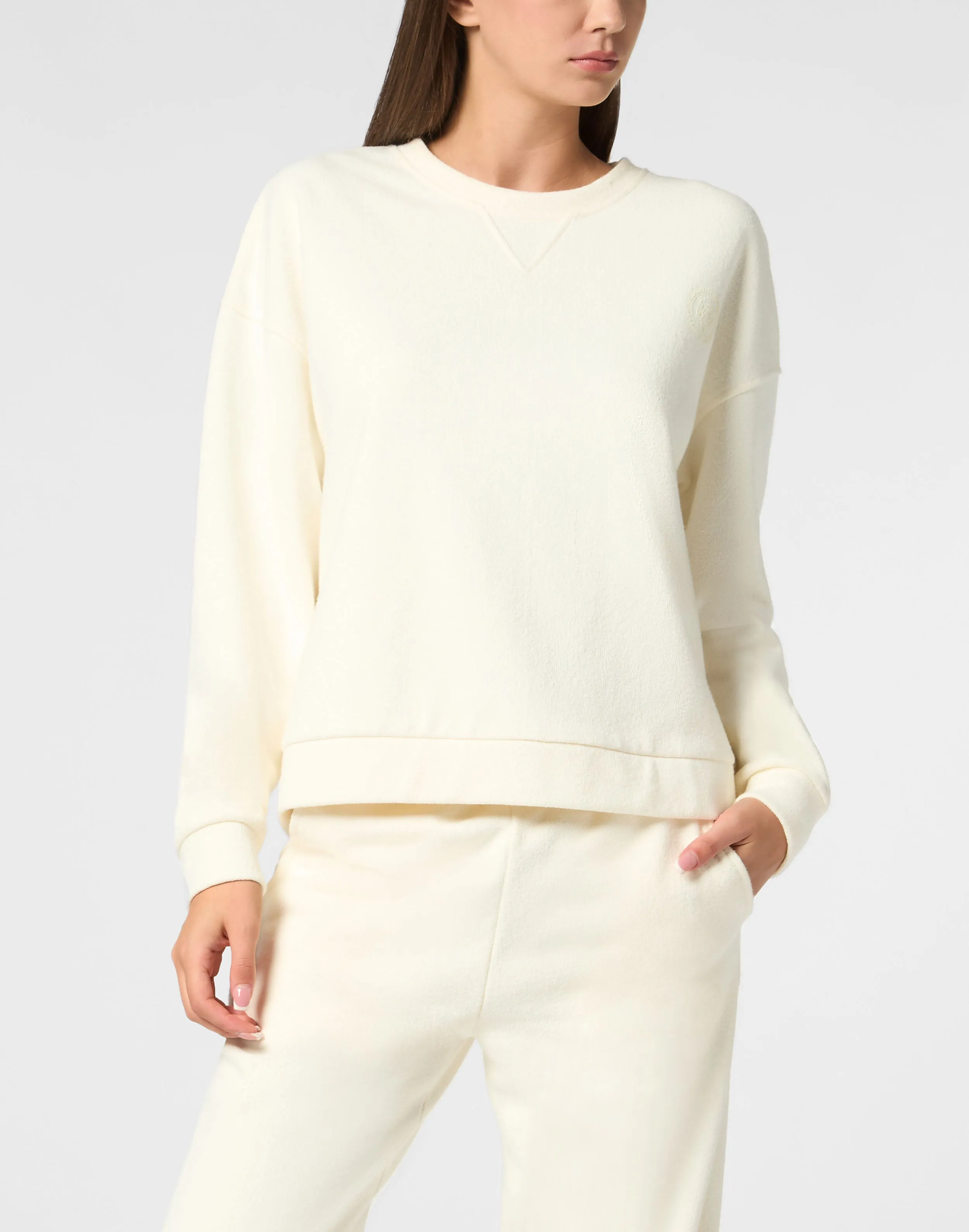 Boxy Fit Sweatshirt Round Neck LS
