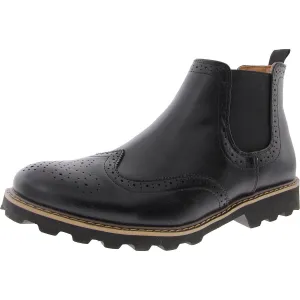 BRAYDEN Mens Leather Slip On Ankle Boots