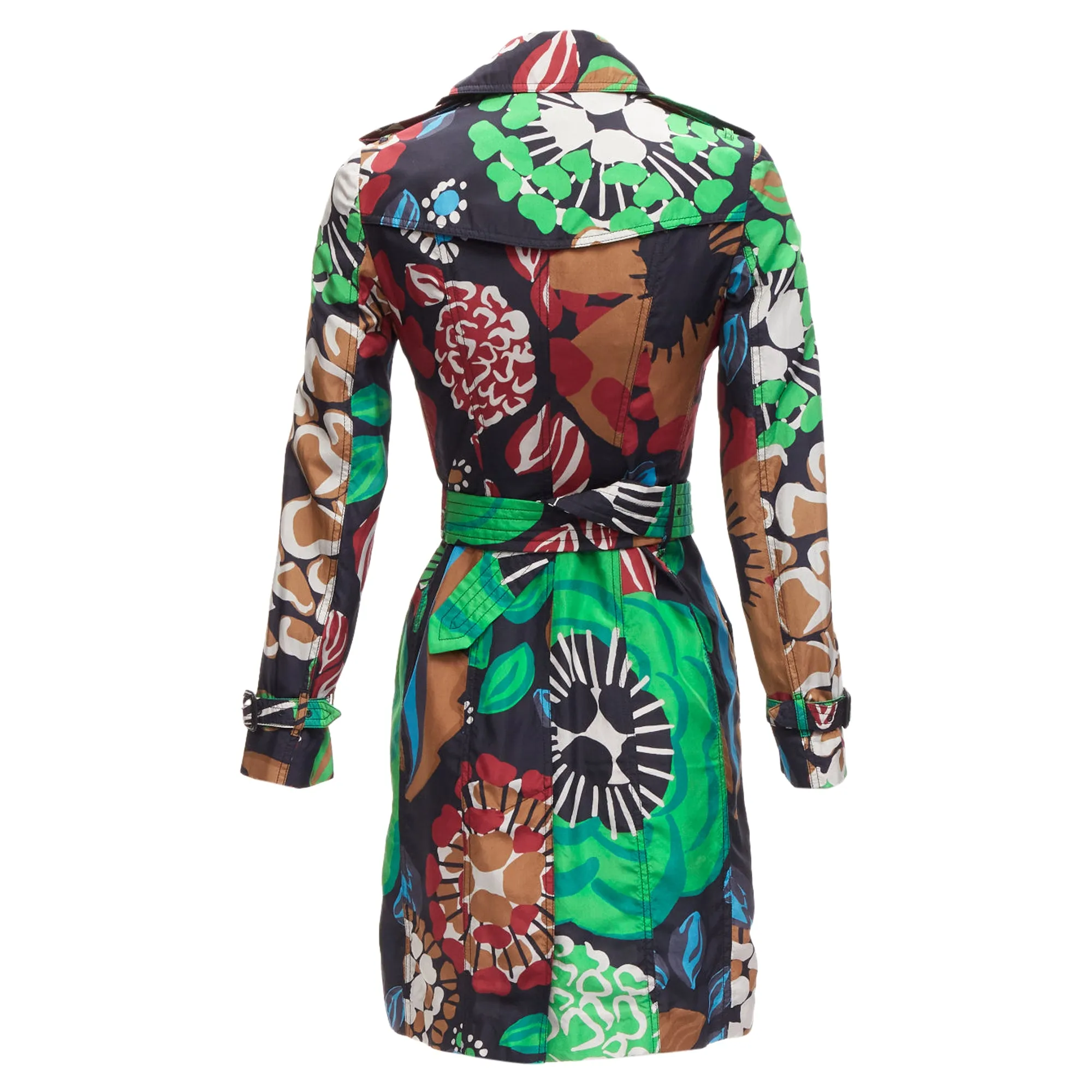 Burberry Prorsum silk tropical floral print trench coat