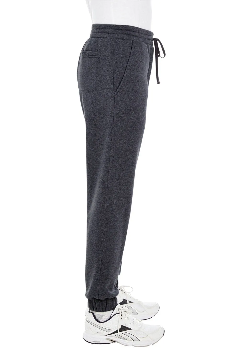 Burnside Mens Fleece Jogger Sweatpants w/ Pockets - Charcoal Grey