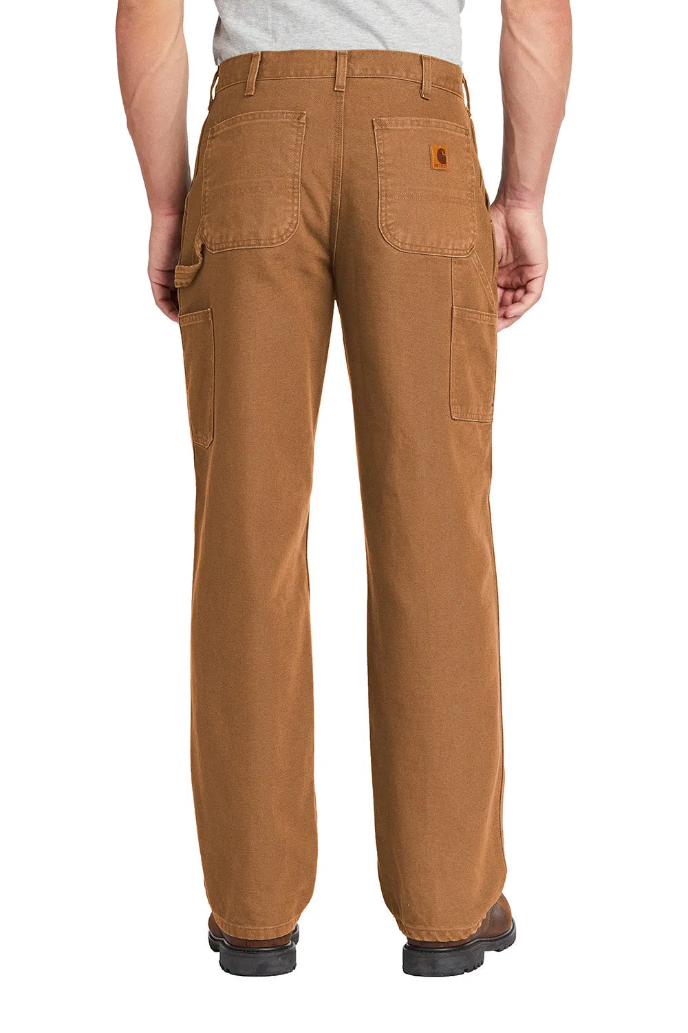 Carhartt Mens Washed Duck Work Dungarees w/ Pockets - Brown