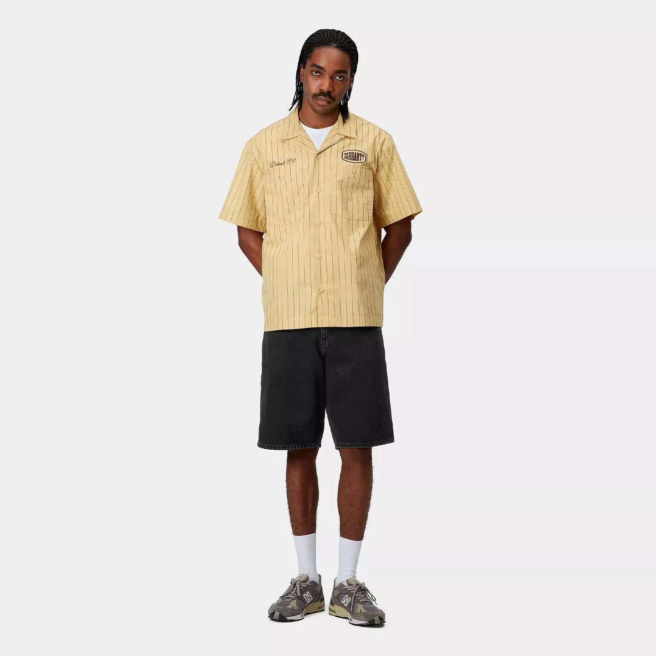 Carhartt WIP Single Knee Short Black Stone Washed