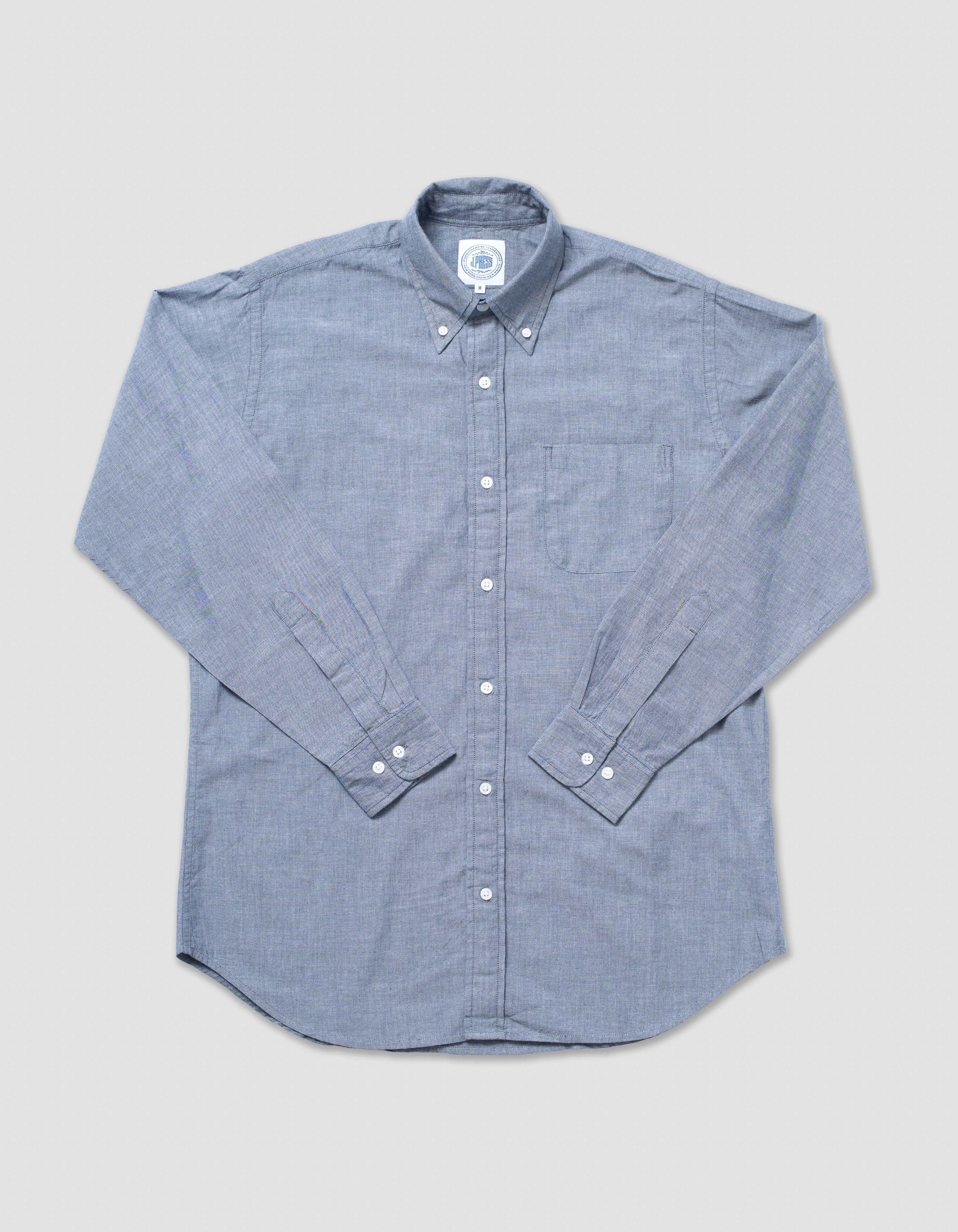 CHAMBRAY LONG SLEEVE SHIRT - NAVY