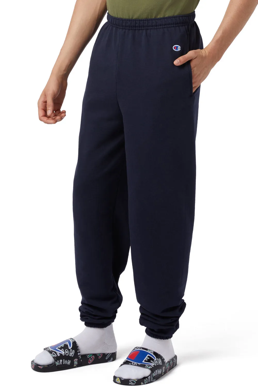 Champion Mens Powerblend Sweatpants w/ Pockets - Navy Blue