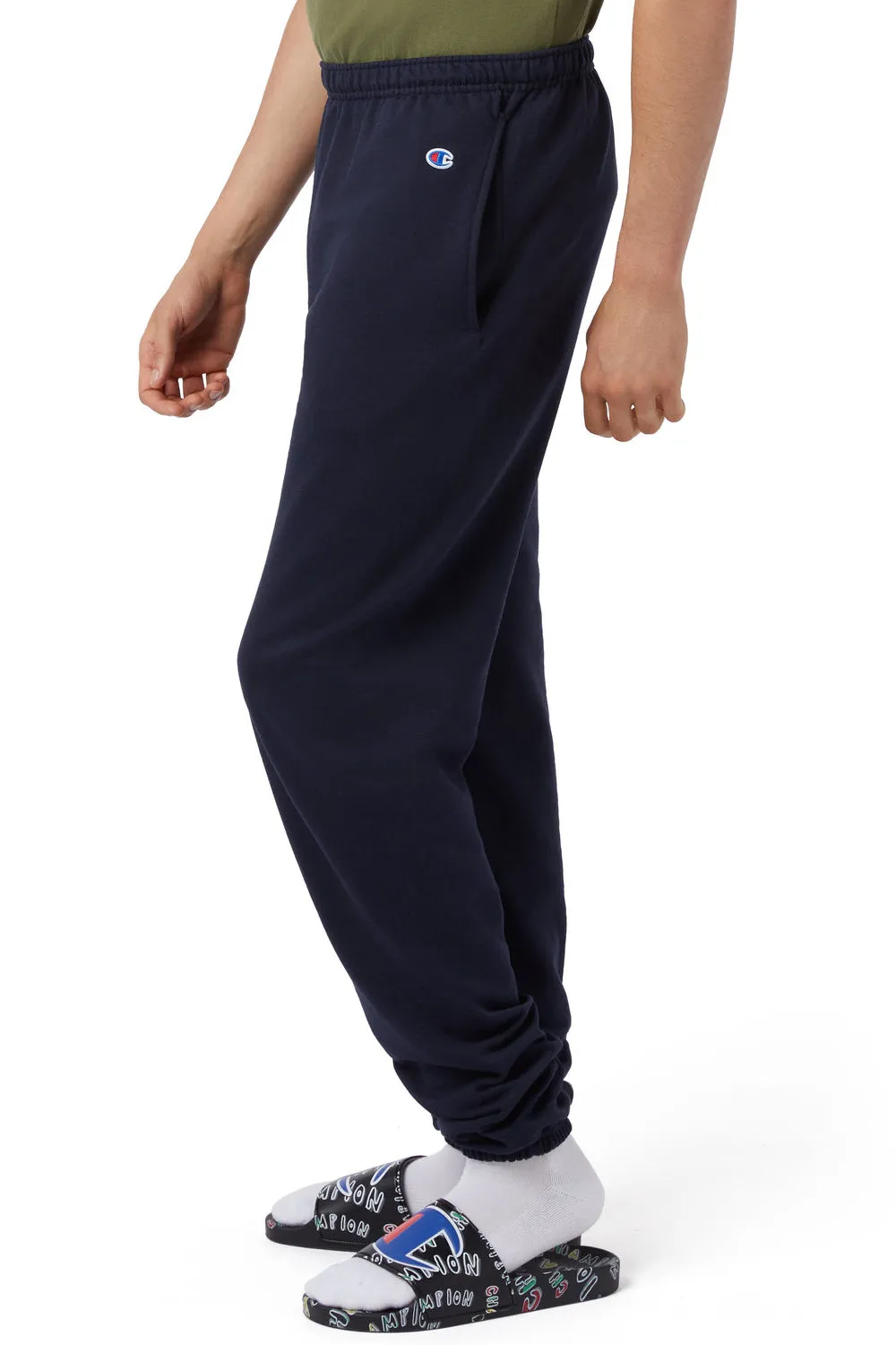 Champion Mens Powerblend Sweatpants w/ Pockets - Navy Blue