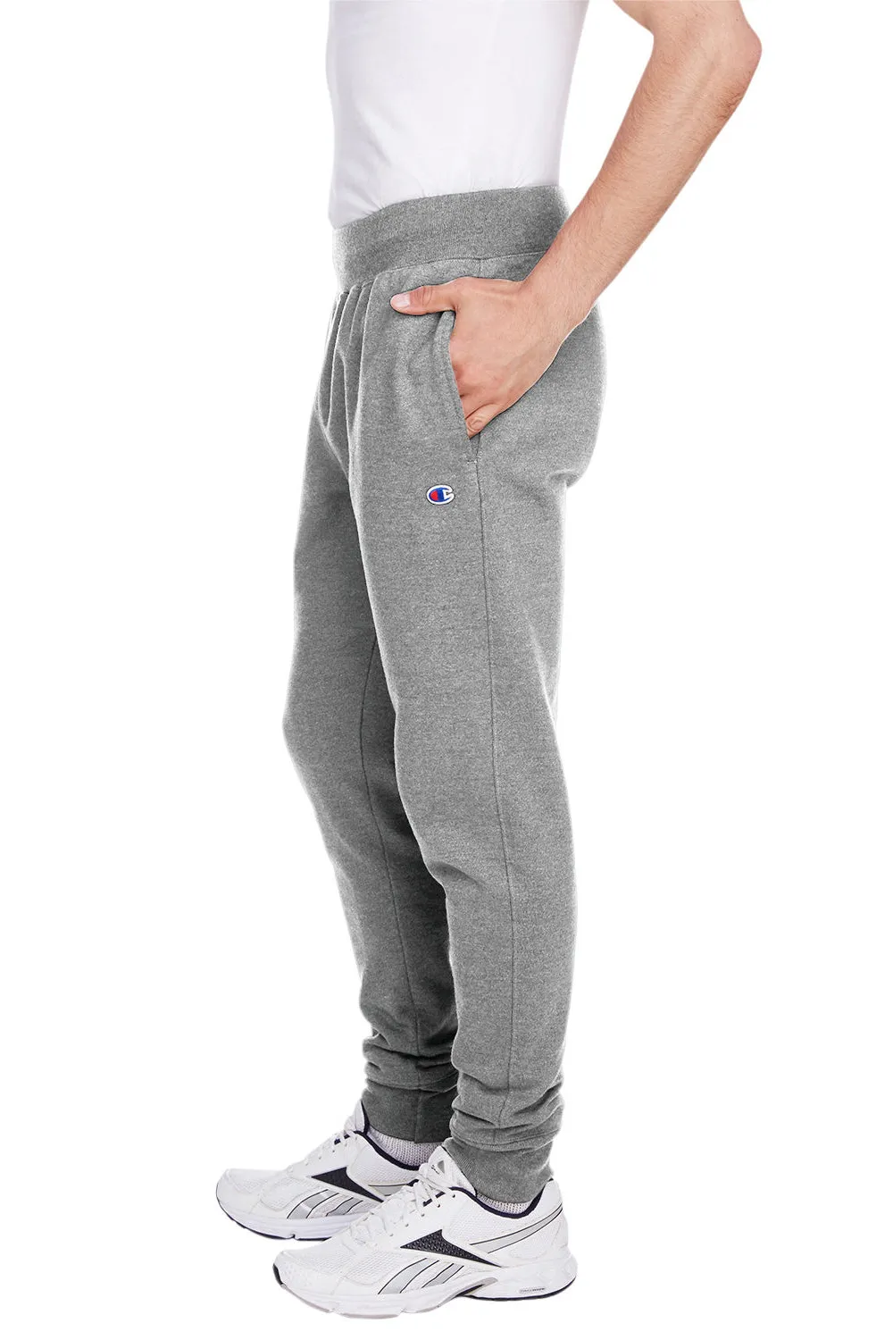 Champion Mens Reverse Weave Fleece Jogger Sweatpants w/ Pockets - Oxford Grey