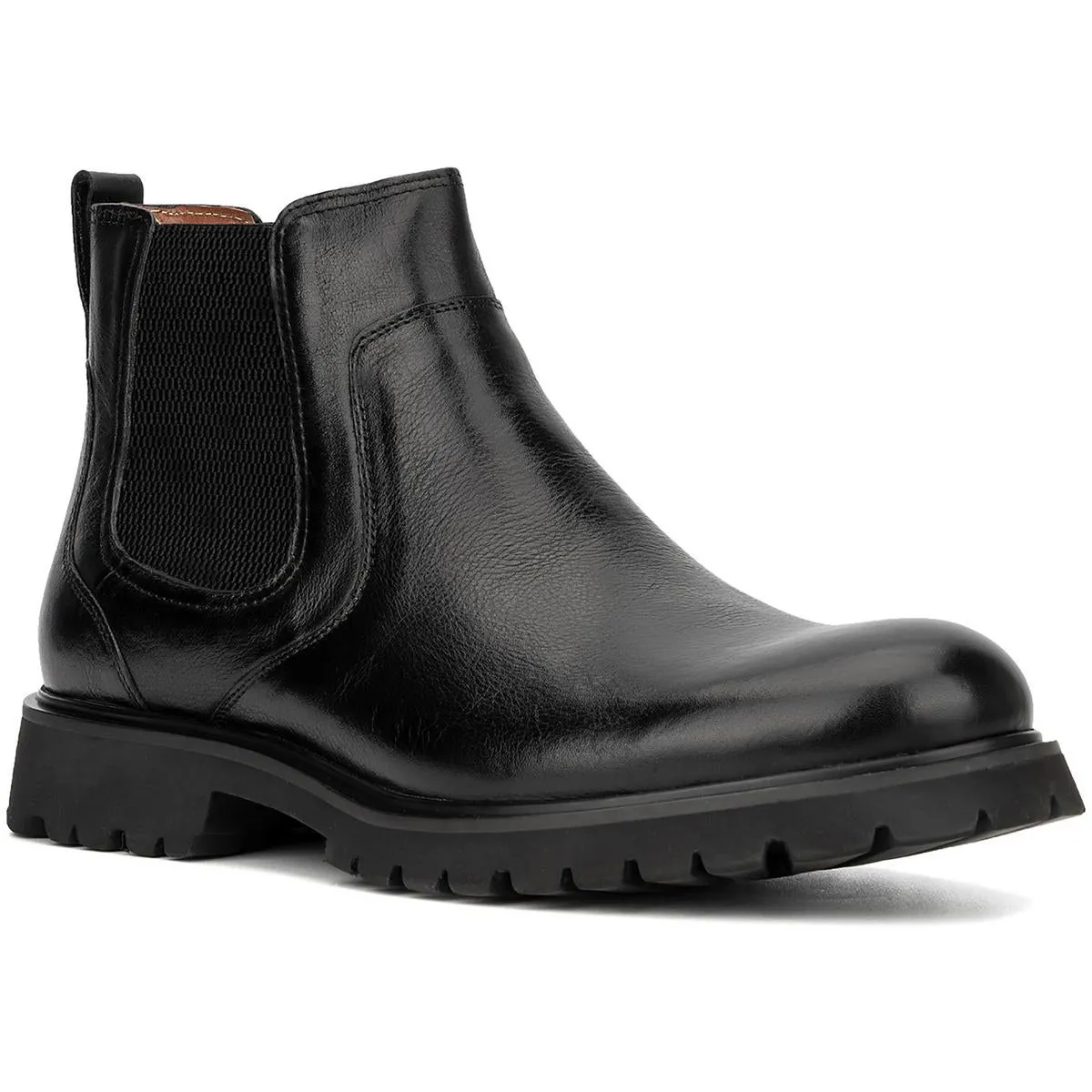 CHARLES Mens Laceless Leather Chelsea Boots
