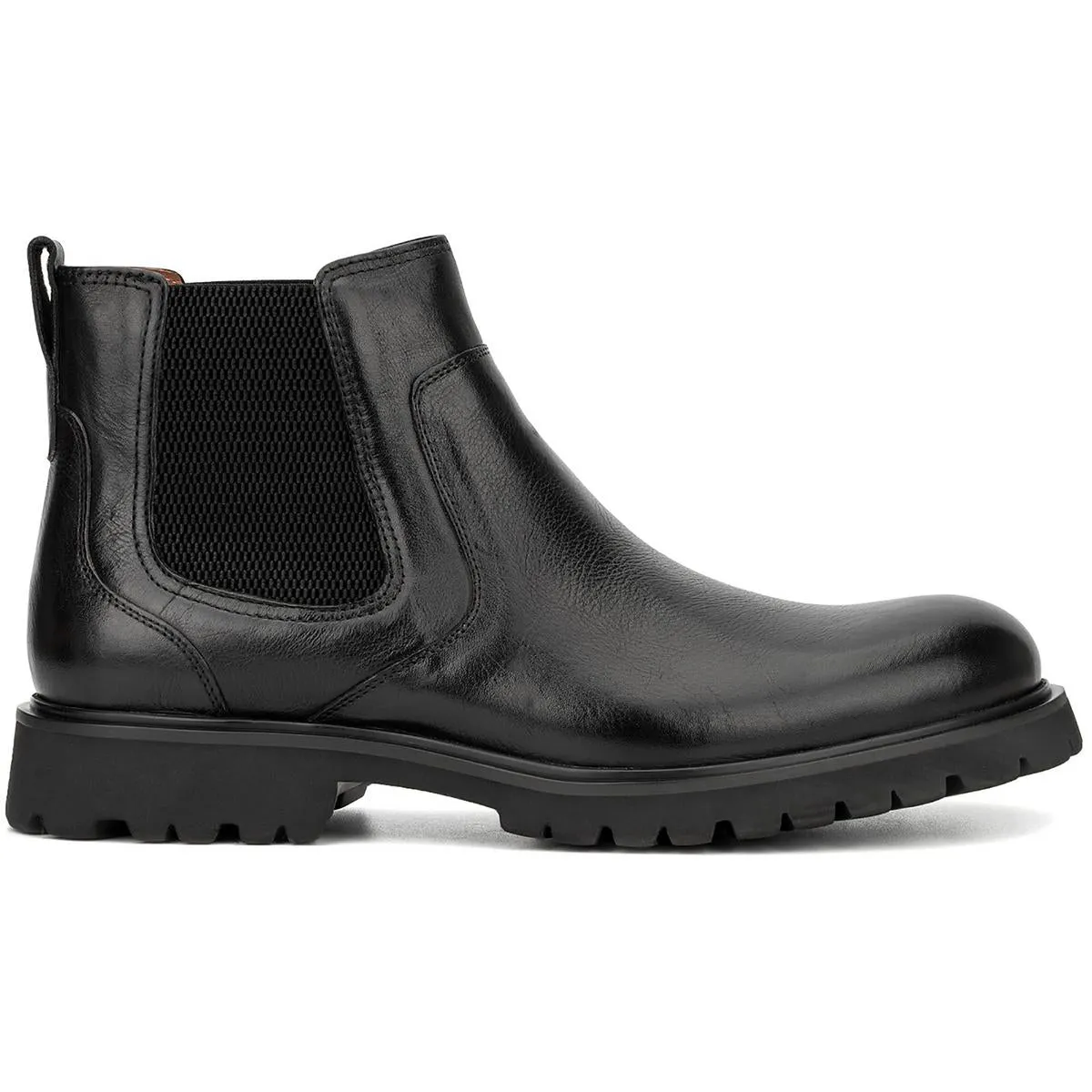 CHARLES Mens Laceless Leather Chelsea Boots
