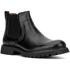 CHARLES Mens Laceless Leather Chelsea Boots