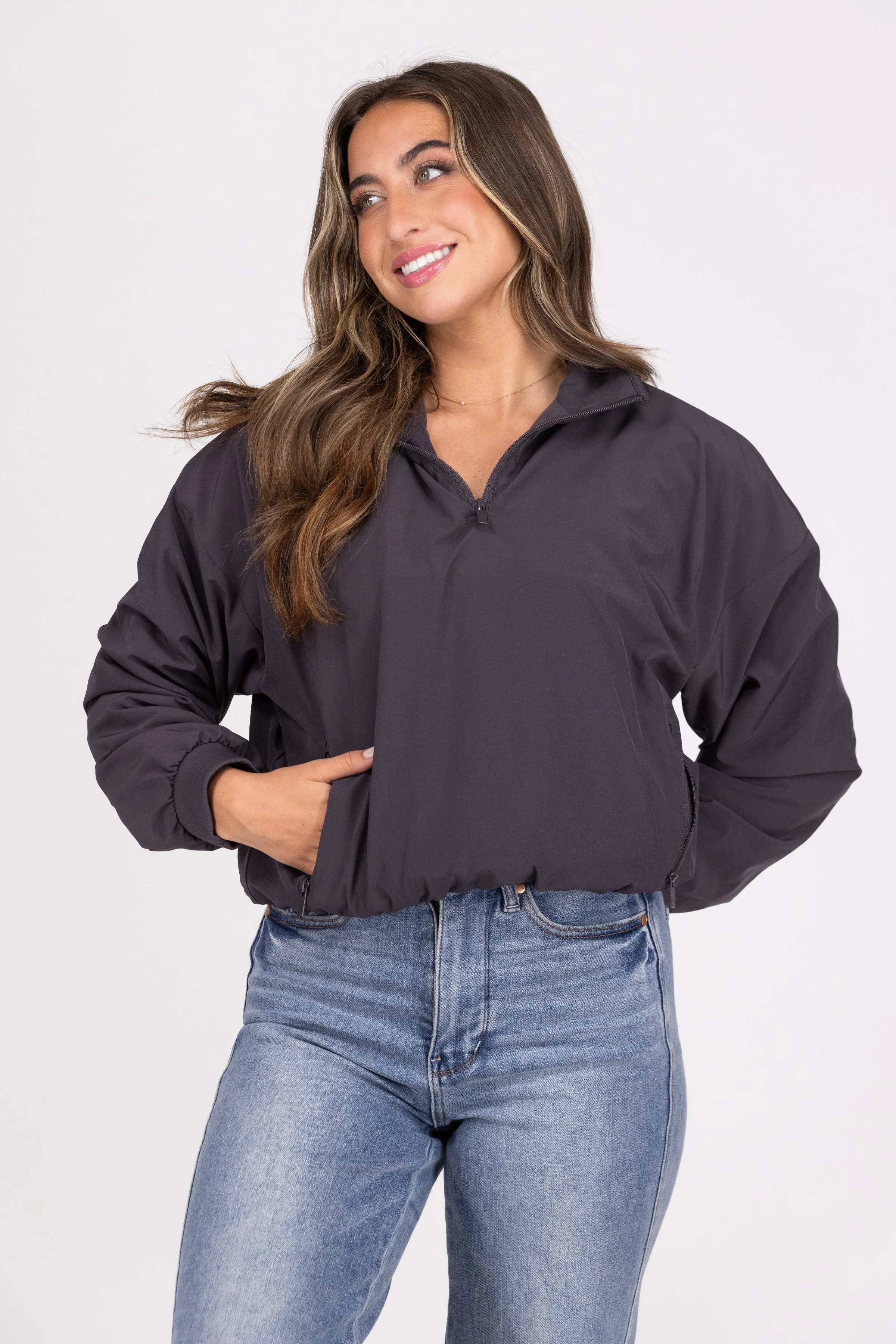 Come And Get Me Women's Mock Neck Pullover Jacket