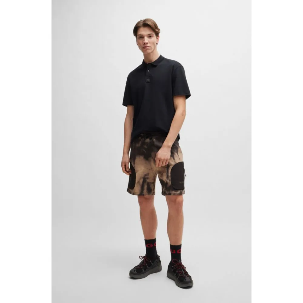 Cotton-terry relaxed-fit shorts with logo print