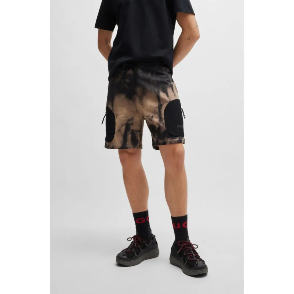 Cotton-terry relaxed-fit shorts with logo print