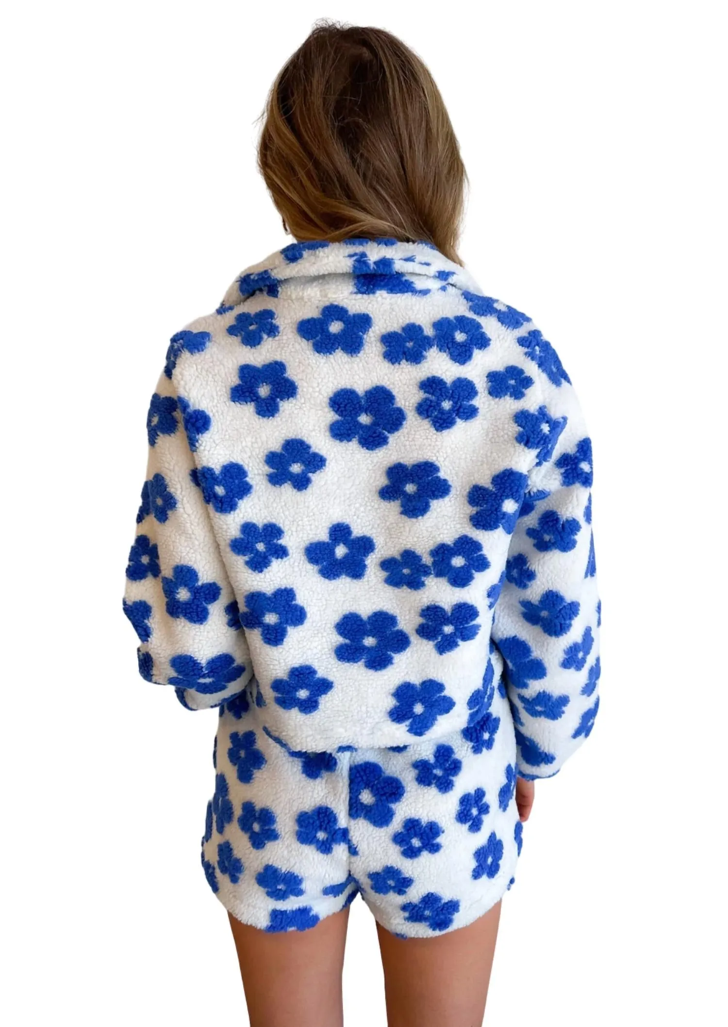 Daisy Sherpa Shorts In Blue