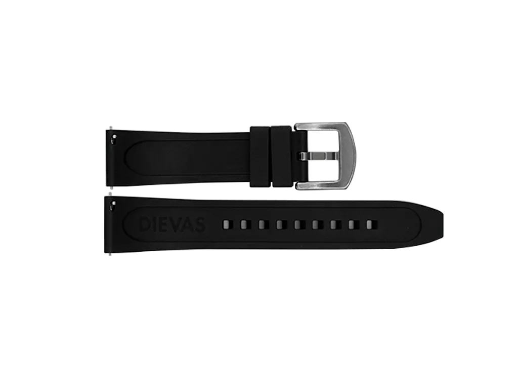 Dievas Black Curved FKM Rubber Strap