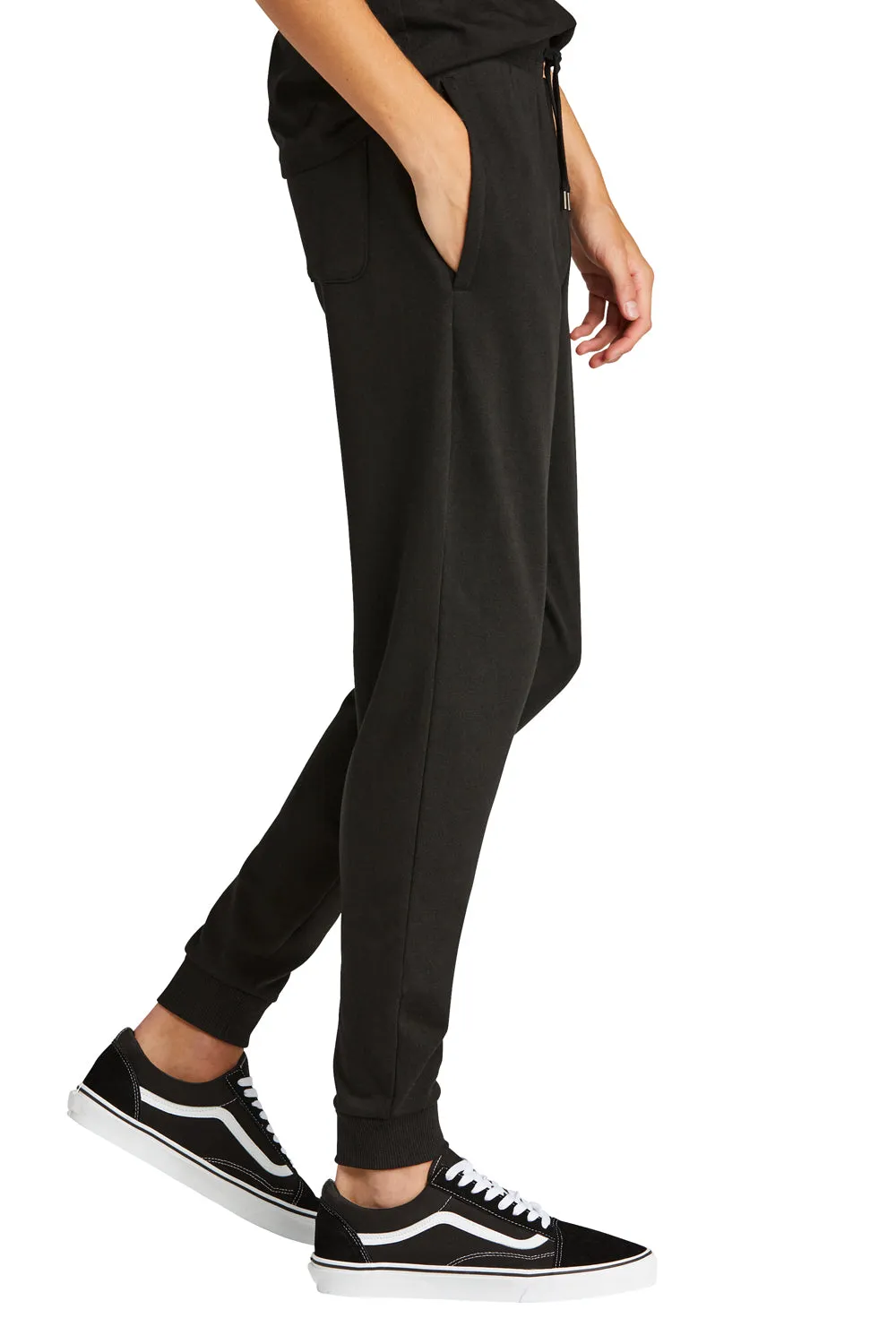 District Mens Perfect Tri Fleece Jogger Sweatpants w/ Pockets - Black
