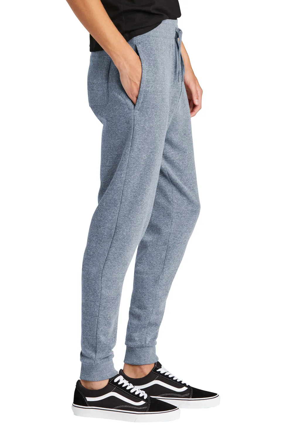 District Mens Perfect Tri Fleece Jogger Sweatpants w/ Pockets - Navy Blue Frost