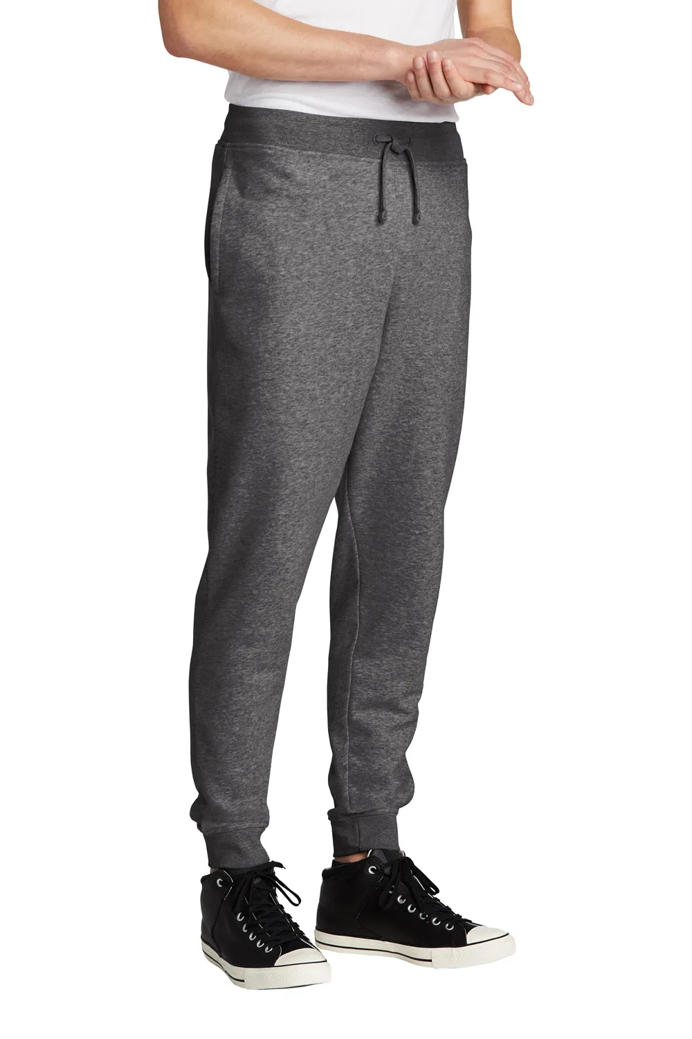District Mens V.I.T. Fleece Jogger Sweatpants w/ Pockets - Heather Charcoal Grey