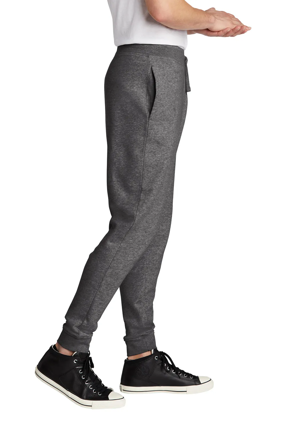 District Mens V.I.T. Fleece Jogger Sweatpants w/ Pockets - Heather Charcoal Grey