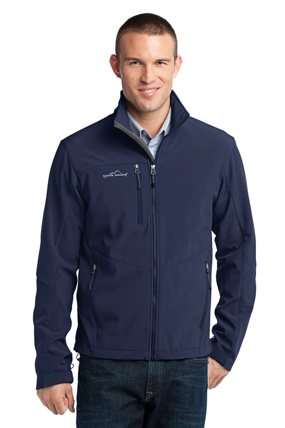 Eddie Bauer Mens Water Resistant Full Zip Jacket - River Navy Blue