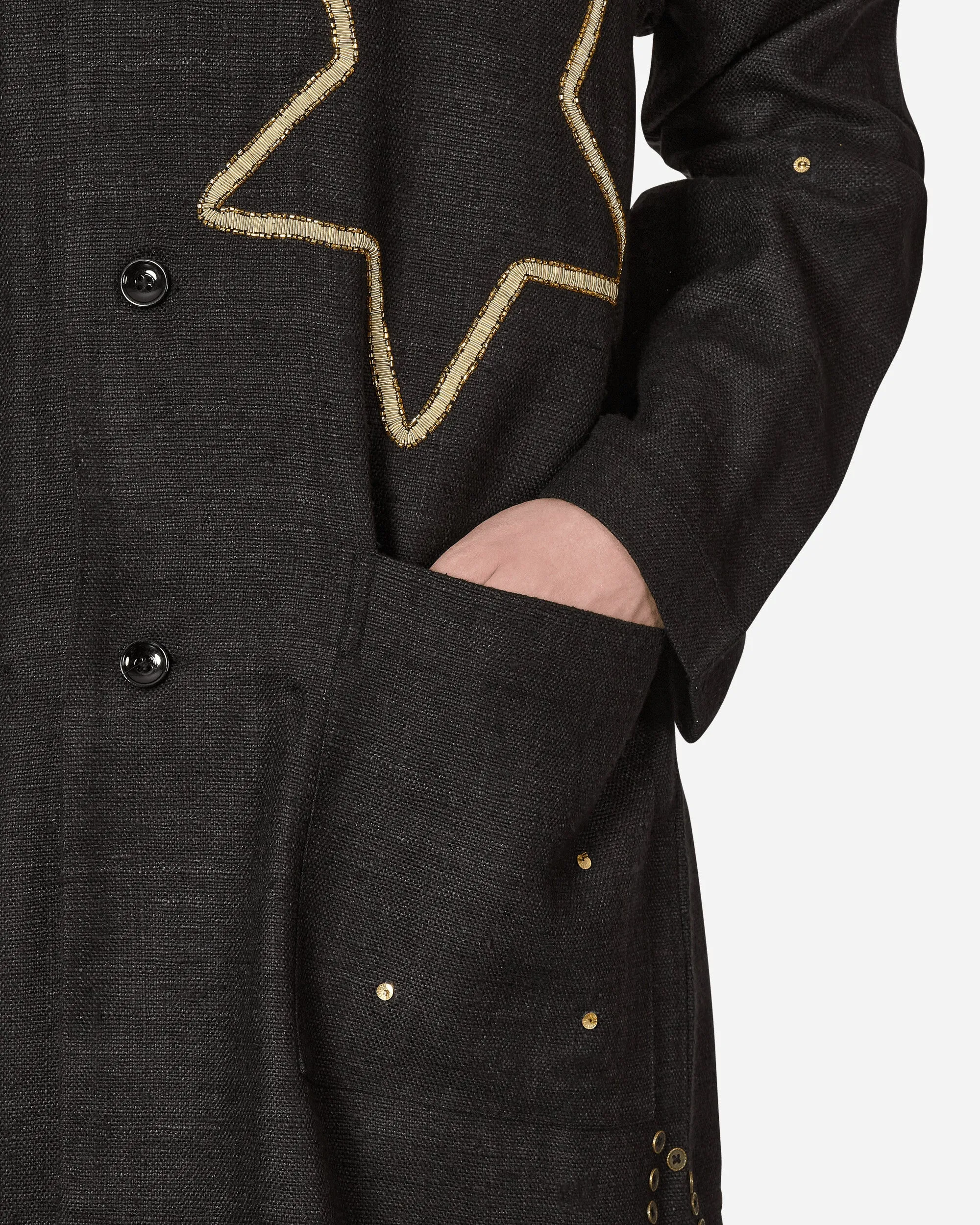 Embroidered Constellation Coat Black