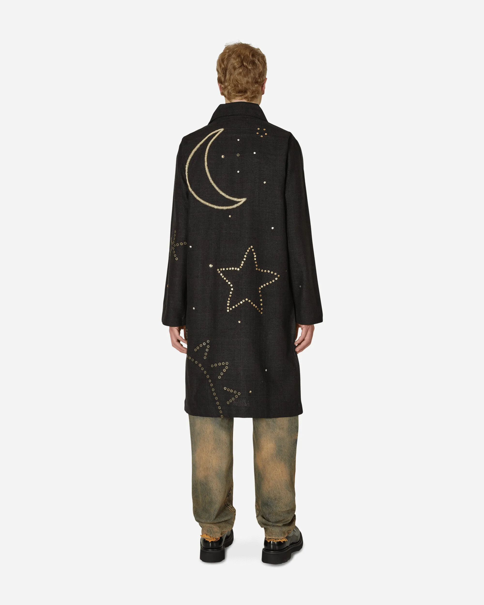 Embroidered Constellation Coat Black