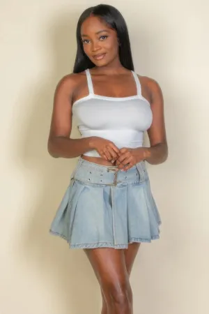 FASHNZFAB Solid Strap Tank Top
