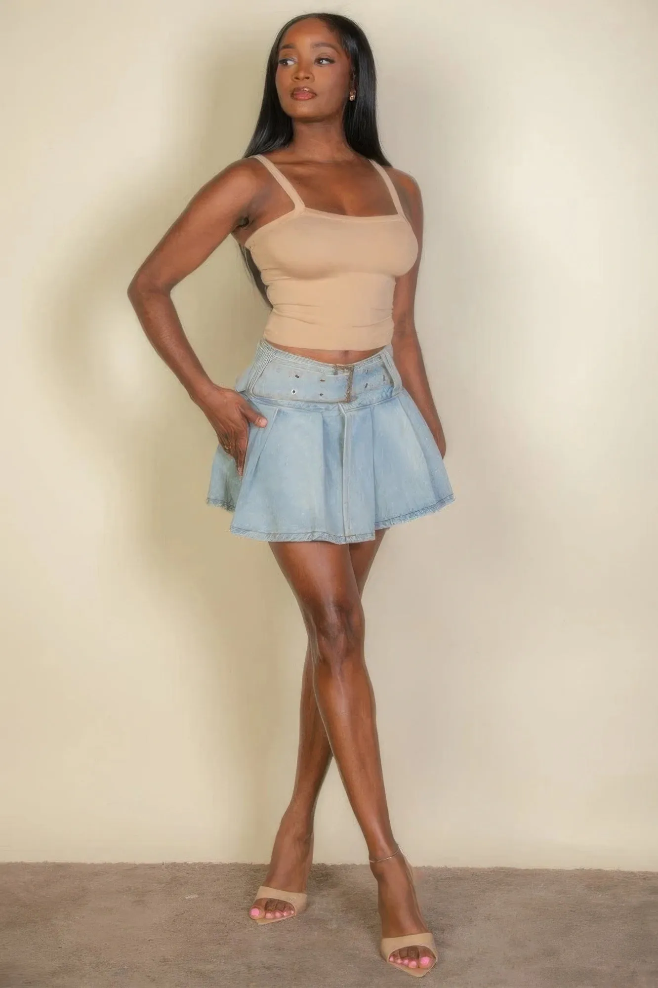 FASHNZFAB Solid Strap Tank Top