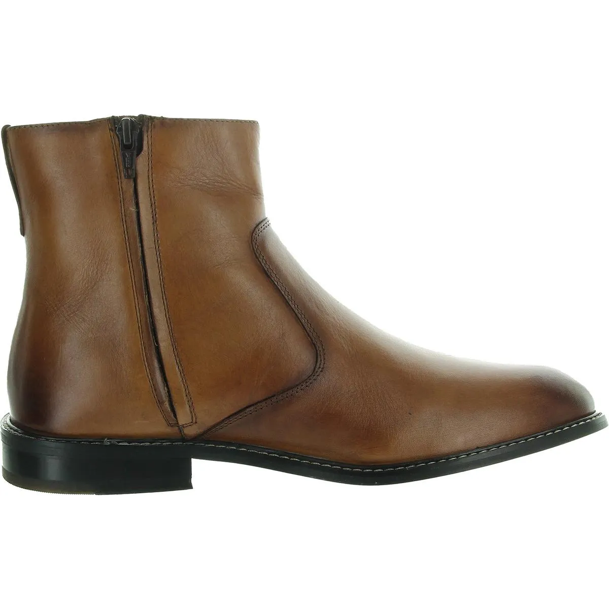Faust Mens Zipper Leather Chelsea Boots
