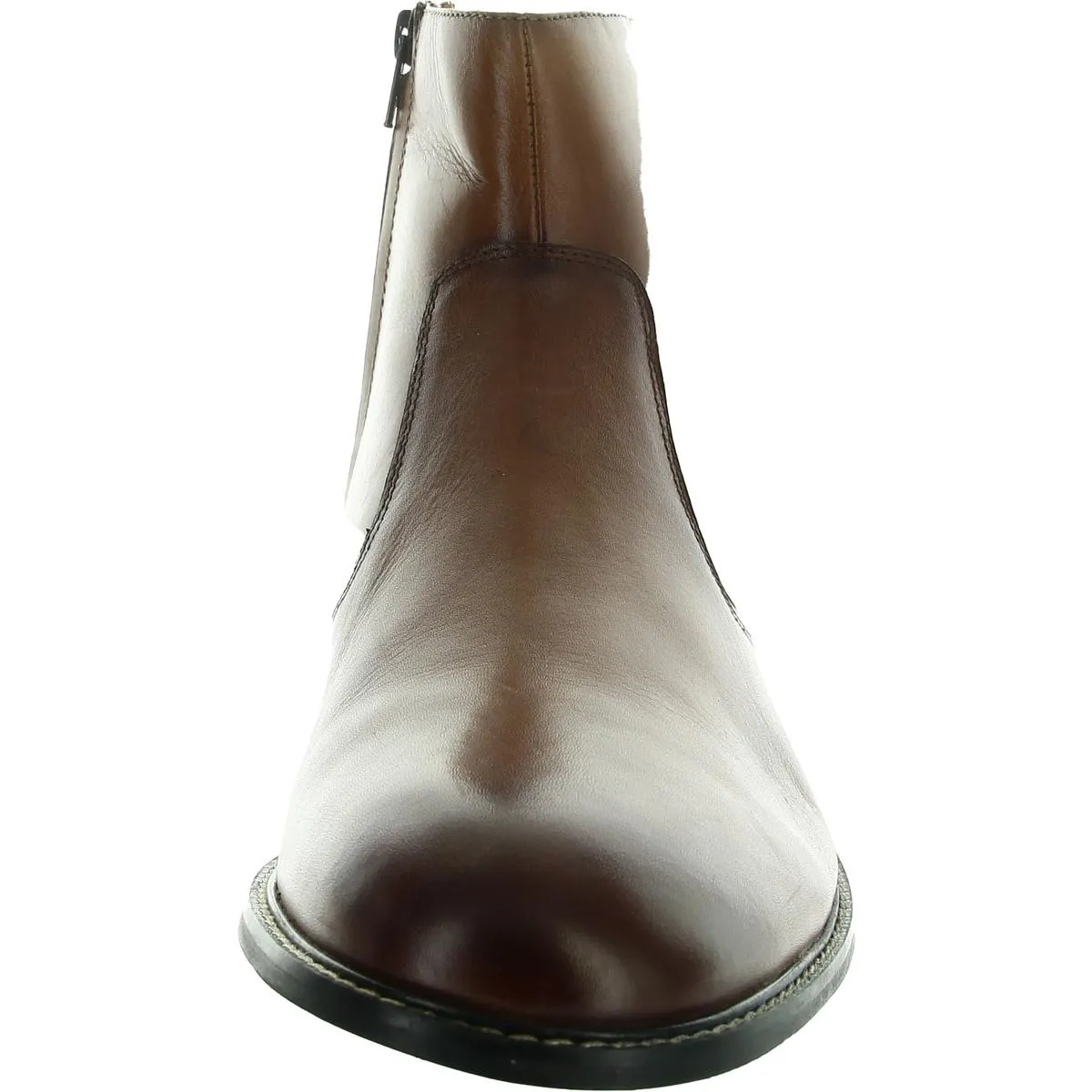 Faust Mens Zipper Leather Chelsea Boots