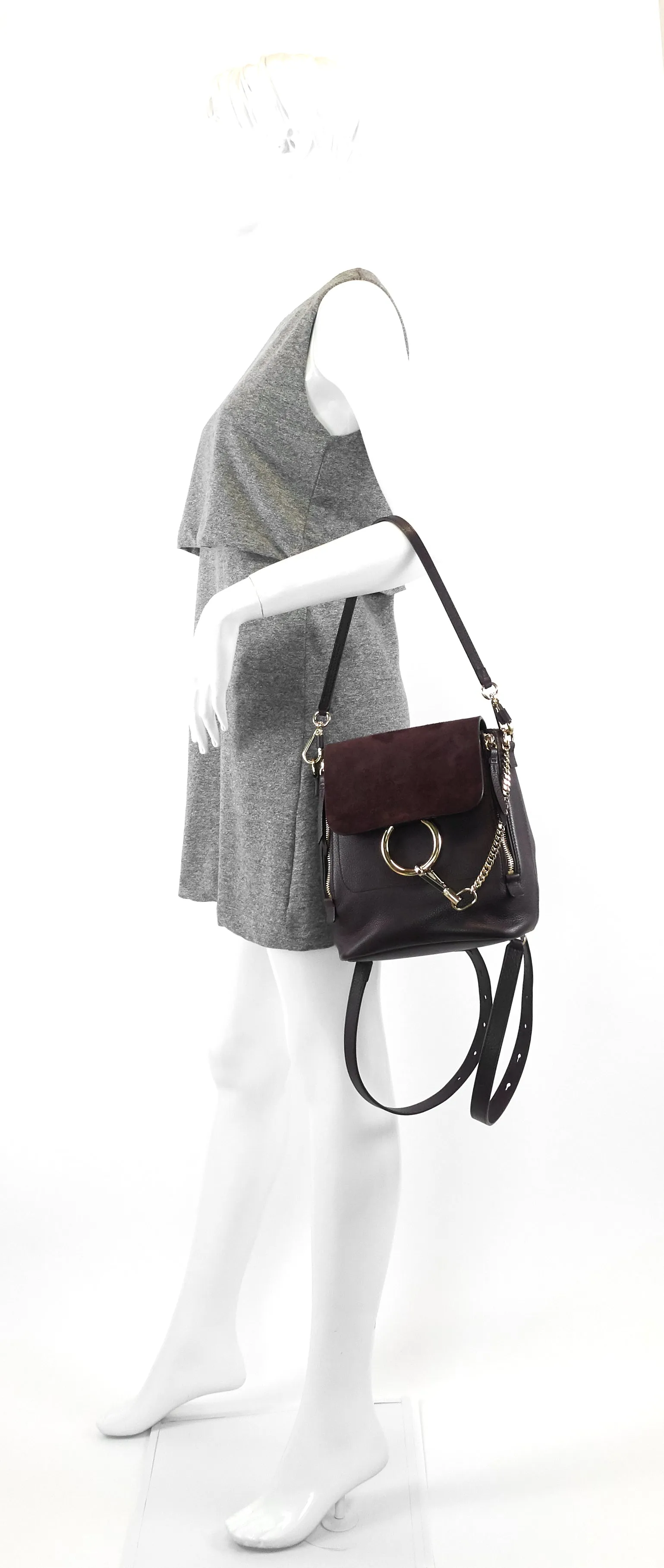 Faye Small Calf and Suede Backpack Bags_Chloé