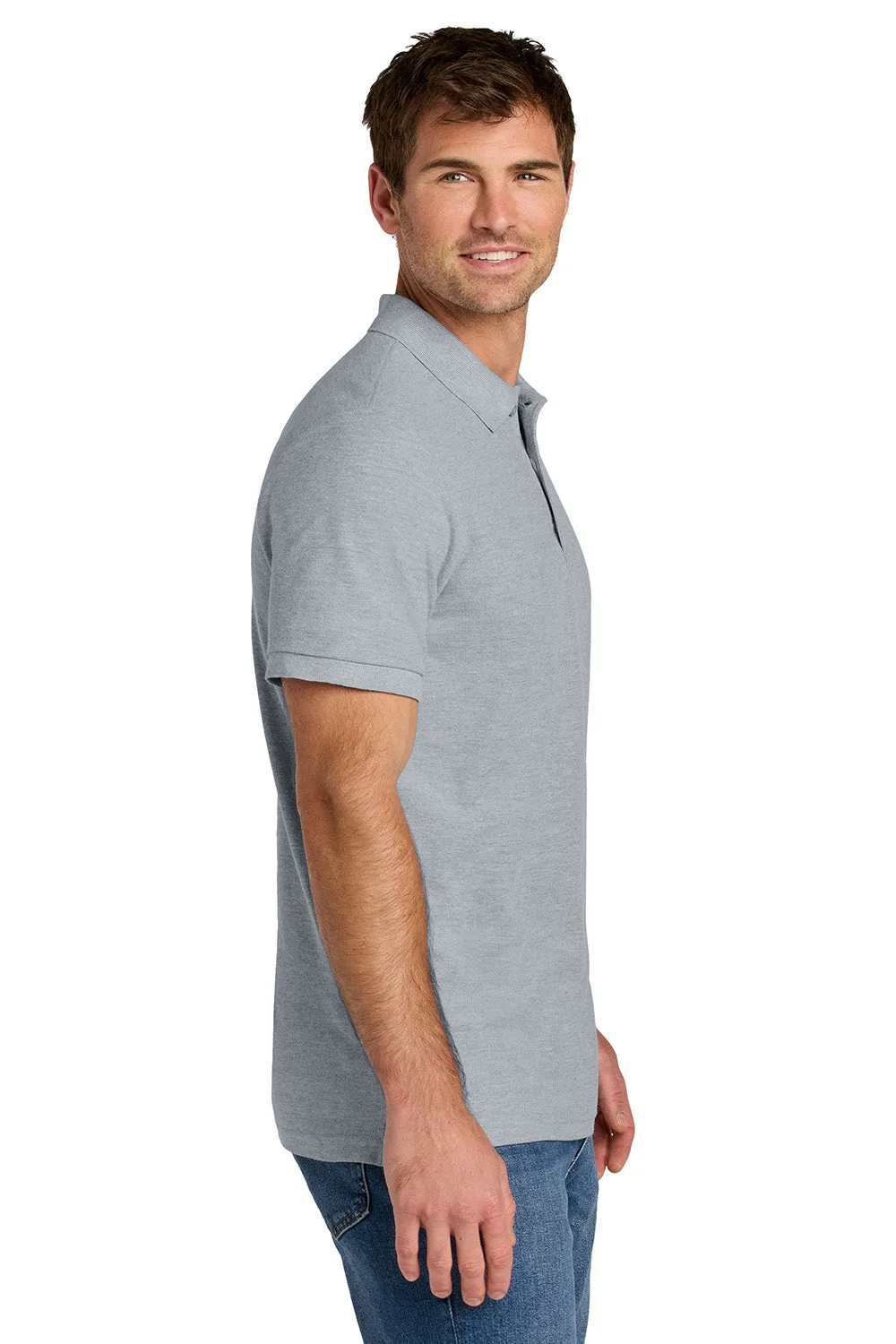 Gildan Mens Hammer Pique Short Sleeve Polo Shirt - Sport Grey